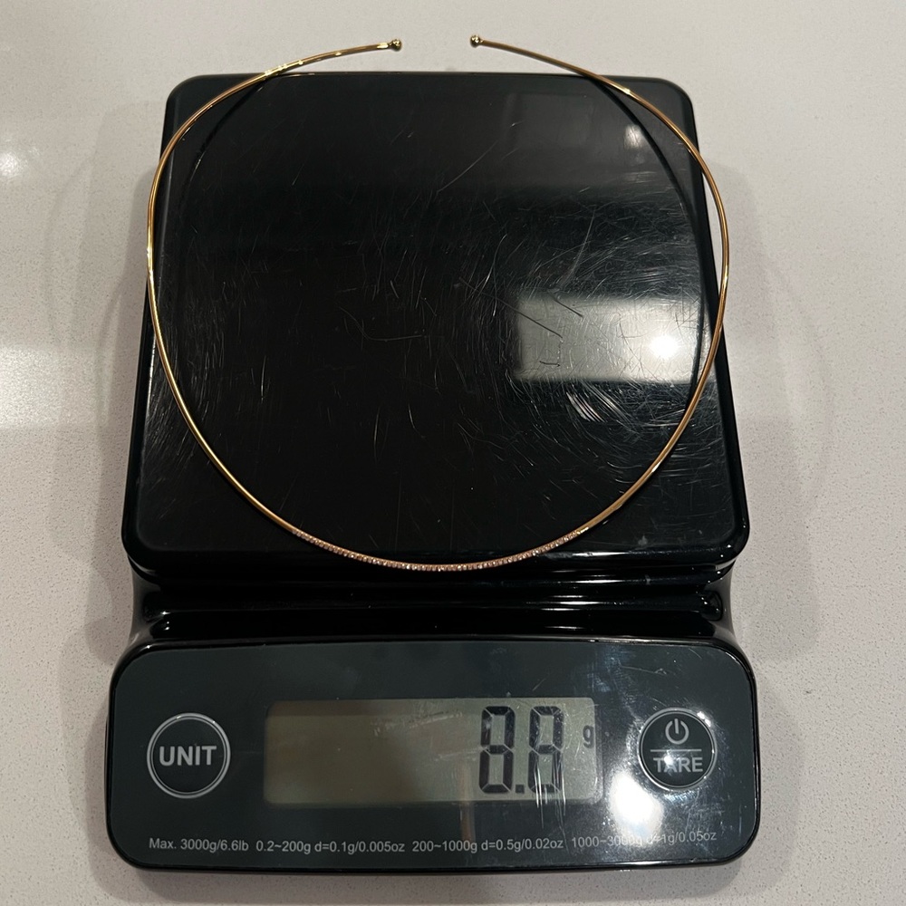 Never Worn! “EF Collection” 14k Gold Micro Diamond Collar Necklace!! - Picture 14 of 15